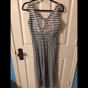 Chaps Striped Midi dress medium